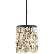Currey and Company Stillwater 12" Wide Oyster Shell Pendant Blacksmith / Natural