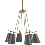 Currey and Company Jean-Louis 30" Wide 6 Light Chandelier Old Brass
