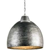 Currey and Company Earthshine 1 Light Pendant with Hammered Metal Shade Blackened Steel