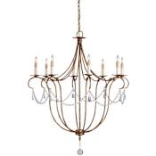 Currey and Company Crystal Light 31" Wide 8 Light Single Tier Chandelier with Customizable Shades Rhine Gold