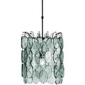 Currey and Company 14" Wide Wrought Iron Pendant Satin Black
