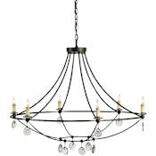 Currey and Company Novella 35" Wide 6 Light Chandelier Mayfair
