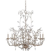 Currey and Company Crystal Bud 33" Wide 8 Light 1 Tier Chandelier Silver Granello