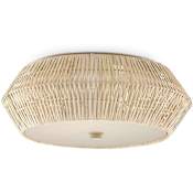 Currey and Company Antibes 2 Light 19" Wide LED Flush Mount Ceiling Fixture Bleached Natural / Snow White / White