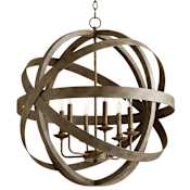 Cyan Design Gladwin 6 Light 27" Wide Taper Candle Globe Chandelier Distressed Zinc