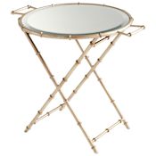 Cyan Design Amelia 22" Tall X 20" Wide Iron and Glass Accent Table Antique Silver