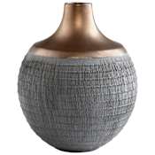 Cyan Design Osiris 8" Diameter Ceramic Vase Charcoal / Bronze