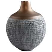 Cyan Design Osiris 9-1/2" Diameter Ceramic Vase Charcoal / Bronze