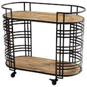 Cyan Design Banded About 23-1/2" Wide Iron and Wood Serving Cart with Casters Bronze