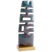 Cyan Design Aluminum Chamberlin Abstract Statue Cobalt Blue and Antique Brass