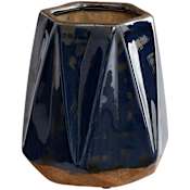 Cyan Design Chamos 7-1/4" Tall Terracotta Vase Blue