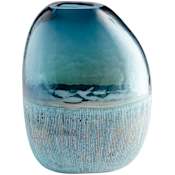 Cyan Design Cape Caspian 10-1/4" Tall Glass Vase Blue