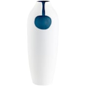 Cyan Design Oracle 14" Tall Glass Vase Blue / White