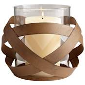 Cyan Design Infinity 7.5 Inch Tall Iron and Glass Candle Holder Copper