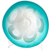 Cyan Design Flower Power 16 Inch Diameter Glass Decorative Plate Blue
