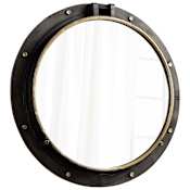 Cyan Design Barrel 29-1/2" Diameter Circular Framed Accent Mirror Canyon Bronze and Gold