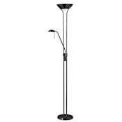 Dainolite 3 Light 71" Tall Dual Function Floor Lamp with Reading Light Matte Black