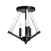 Dainolite Aalto 3 Light 15" Wide Semi-Flush Ceiling Fixture Matte Black