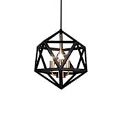 Dainolite Archello 3 Light 13" Wide Caged Pendant Matte Black / Antique Brass