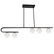 Dainolite Atlas 5 Light 44" Wide Linear Pendant Matte Black