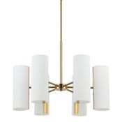 Dainolite Cleta 6 Light 24" Wide Chandelier Aged Brass / White