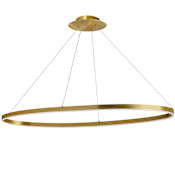 Dainolite Circulo 44" Wide LED Oval Ring Chandelier Aged Brass