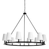 Dainolite Colby 12 Light 52" Wide Ring Chandelier Matte Black / White