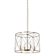 Dainolite Calah 4 Light 20" Wide Drum Chandelier Aged Brass
