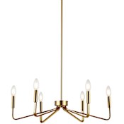 Dainolite Clayton 6 Light 26" Wide Chandelier Aged Brass