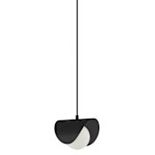 Dainolite Cresent 6" Wide Mini Pendant Matte Black / White