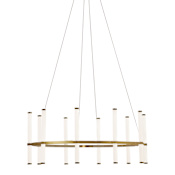Dainolite Corvette 32" Wide LED Ring Chandelier Aged Brass