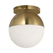 Dainolite Dayana 7" Wide Semi-Flush Globe Ceiling Fixture Aged Brass