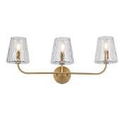 Dainolite Eleanor 3 Light 26" Wide Vanity Light Aged Brass / Clear