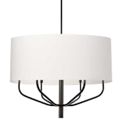 Dainolite Eleanor 6 Light 30" Wide Drum Chandelier White / Black