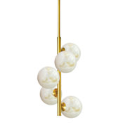 Dainolite Giovanna 5 Light 11" Wide Multi Light Pendant Aged Brass / Alabaster