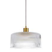 Dainolite Nadine 12" Wide Pendant Aged Brass / Clear