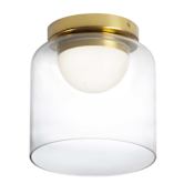 Dainolite Nadine 7" Wide Flush Mount Ceiling Fixture Aged Brass