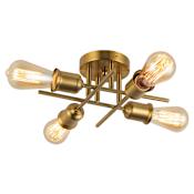 Dainolite Nebraska 4 Light 18" Wide Semi-Flush Ceiling Fixture Aged Brass