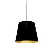 Dainolite Oversized Drum 14" Wide Pendant Black / Gold