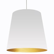 Dainolite Oversized Drum 32" Wide Pendant Polished Chrome / White / Gold