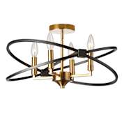 Dainolite Paloma 4 Light 18" Wide Semi-Flush Ceiling Fixture Vintage Bronze / Matte Black