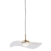 Dainolite Percival 16" Wide LED Pendant Clear / White / Aged Brass