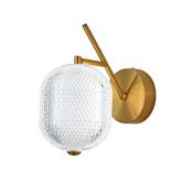 Dainolite Peri 11" Tall LED Wall Sconce Clear / Aged Brass