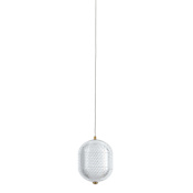 Dainolite Peri 6" Wide LED Mini Pendant Clear / Aged Brass