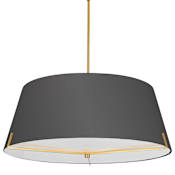Dainolite Preston 4 Light 33" Wide Pendant with Shade Aged Brass / Black