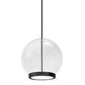 Dainolite Picotas 12" Wide LED Pendant Matte Black / Clear