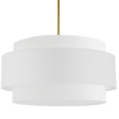 Dainolite Priya 4 Light 30" Wide Pendant Aged Brass / White