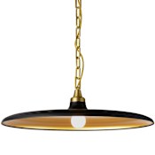Dainolite Quentin 24" Wide Pendant Matte Black / Aged Brass / Gold