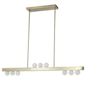 Dainolite Raleigh 9 Light 42" Wide Linear Pendant Aged Brass / White