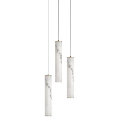 Dainolite Reuben 12" Wide LED Multi Light Pendant White / Aged Brass